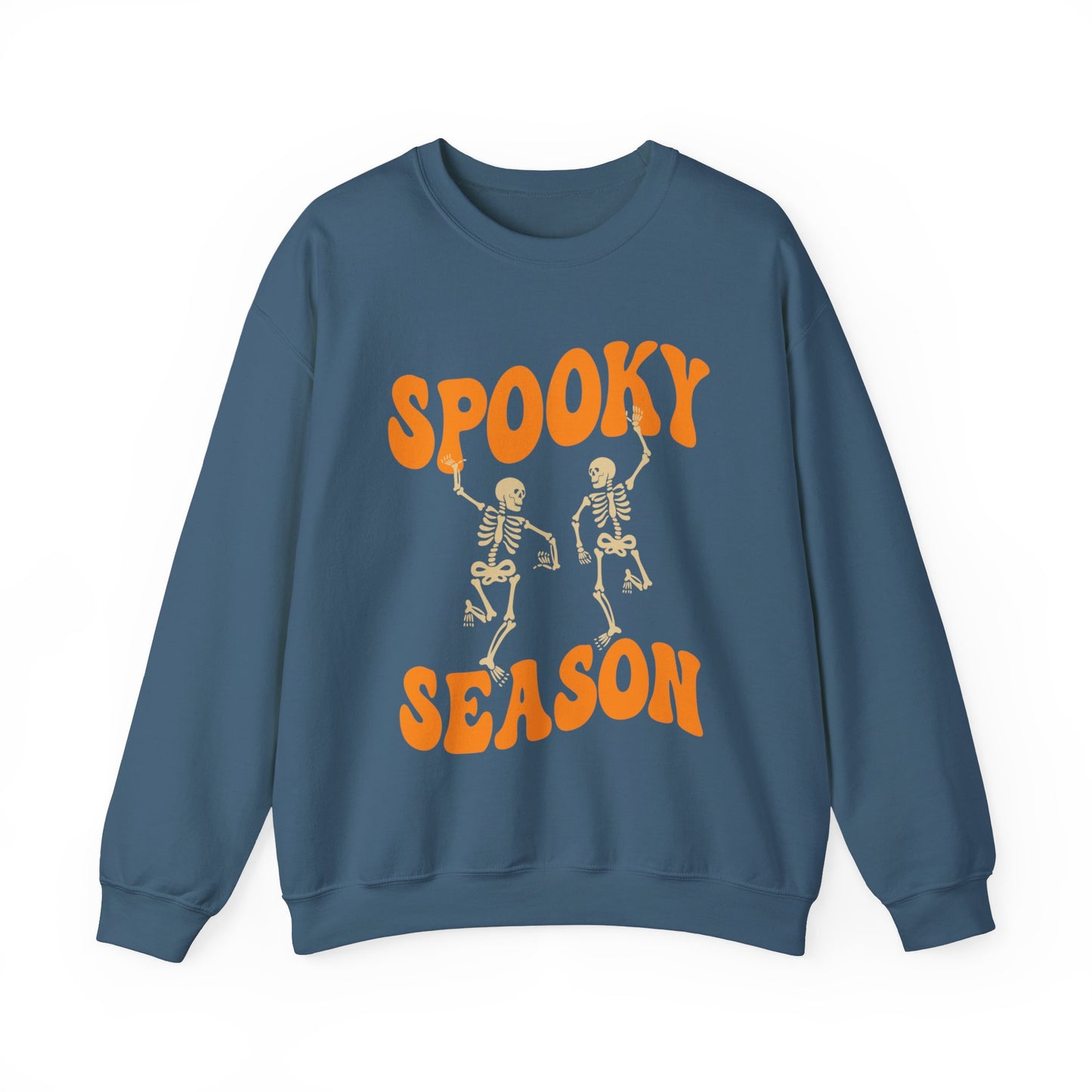 Spooky Season Skeleton Soft Gildan Halloween Sweatshirt, Unique Fun Design for Cooler Halloween Nights, Birthday Christmas Halloween Gift