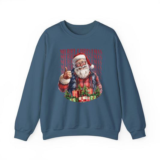 Merry Christmas Lumberjack Country Santa Sweatshirt, Limited Edition Christmas Design, Farmhouse Santa Claus Sweatshirt for Parties & Events