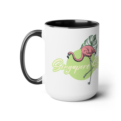 Tiki Drinki - Singapore Sling Two-Tone Coffee Mugs, 15oz