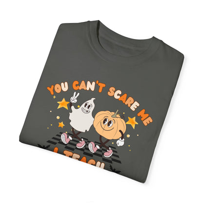 You Can't Scare Me I Teach First Grade Halloween Comfort Colors Shirt, Limited Edition Cute Fall Ghost Pumpkin First Grade Teacher Shirt