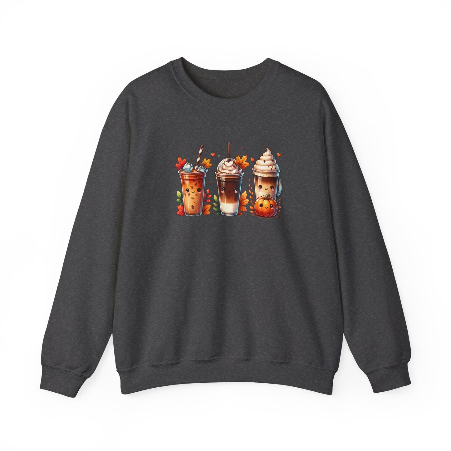 Fall Coffee Pumpkin Sweatshirt, Comfort Colors Halloween Sweatshirt, Iced Coffee Frappe Coffee and Pumpkin, Cute Fall Vibes Sweatshirt