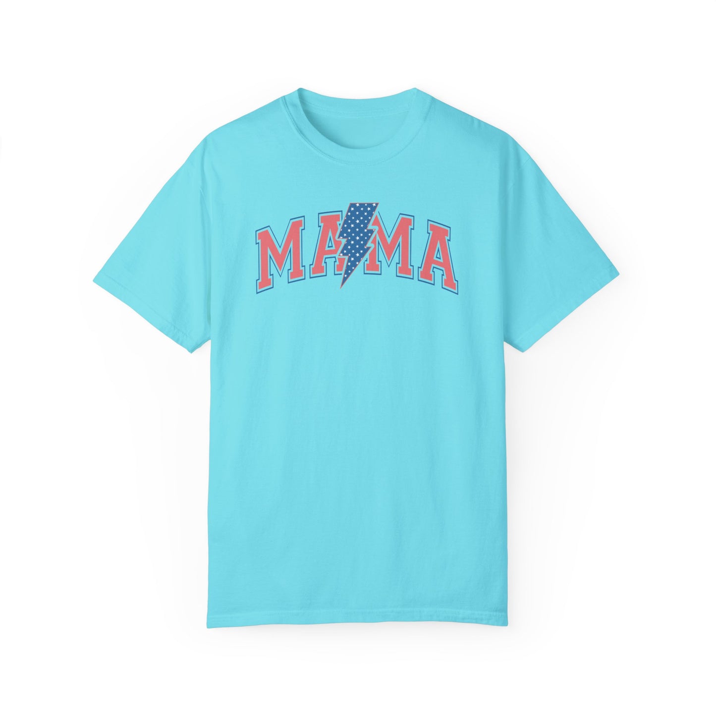 Lightening Bolt Mama Americana Comfort Colors® t-shirt, Red White and Blue,  4th of July T-Shirt, Patriotic Summer Shirt