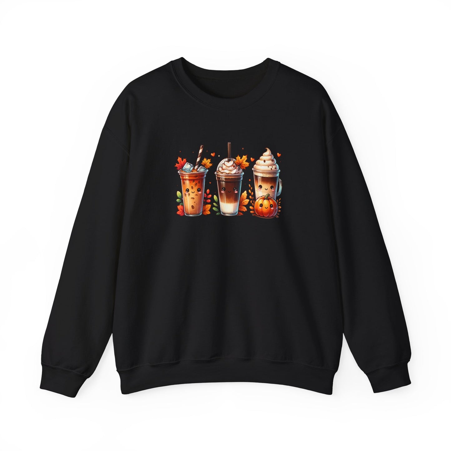 Fall Coffee Pumpkin Sweatshirt, Comfort Colors Halloween Sweatshirt, Iced Coffee Frappe Coffee and Pumpkin, Cute Fall Vibes Sweatshirt