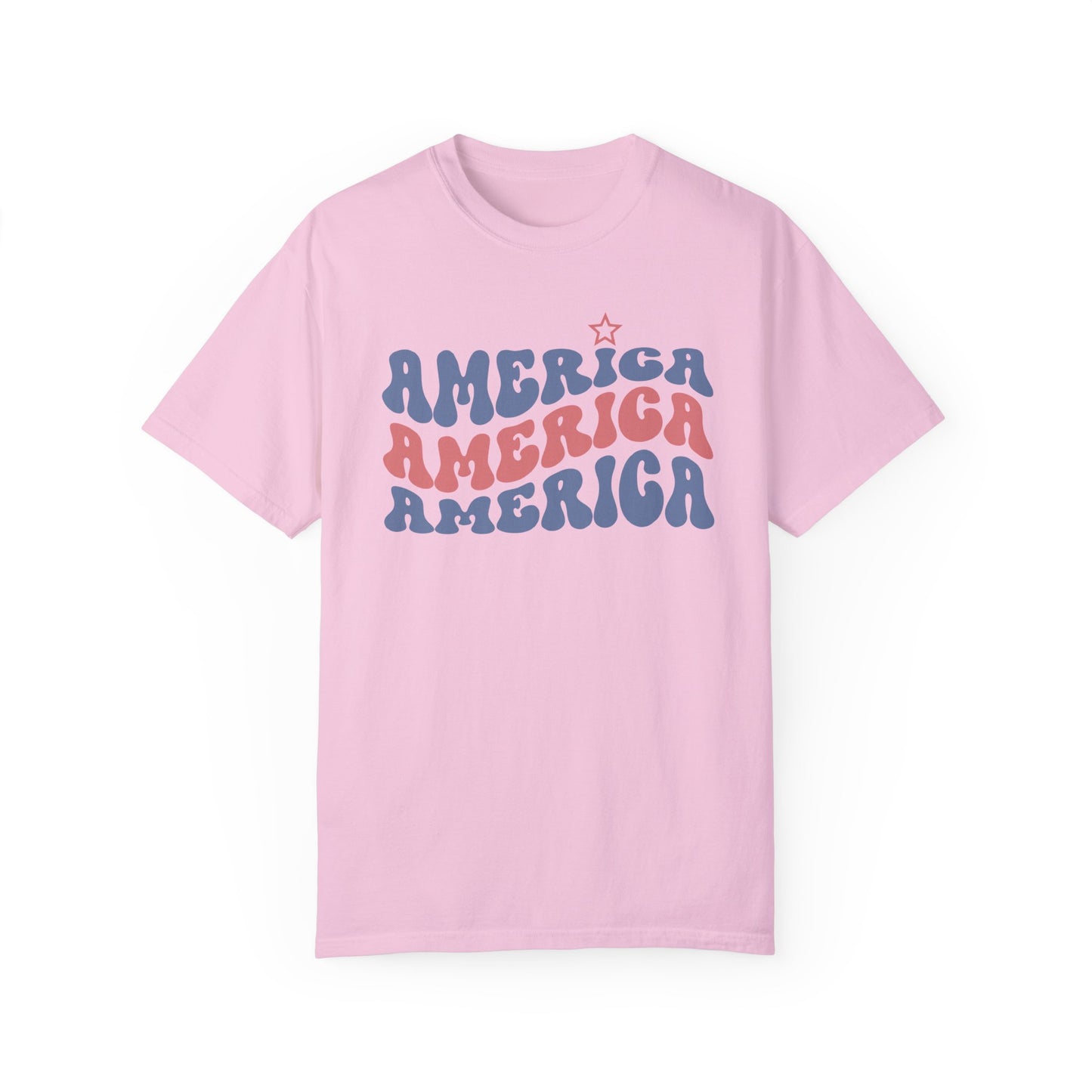 America America America Summer Comfort Colors® t-shirt, Red White and Blue, America Tee,  4th of July,  T-Shirt, Patriotic Summer Shirt