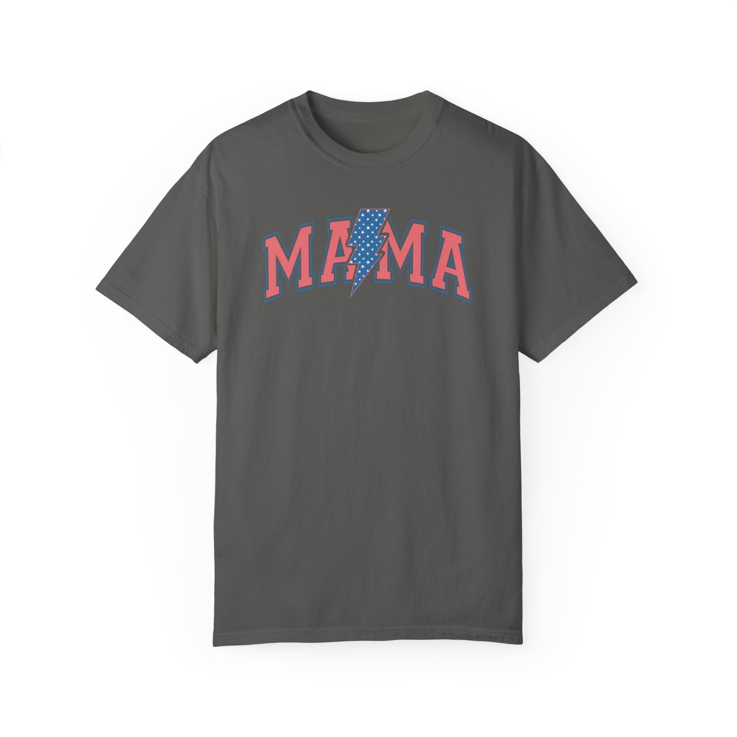 Lightening Bolt Mama Americana Comfort Colors® t-shirt, Red White and Blue,  4th of July T-Shirt, Patriotic Summer Shirt